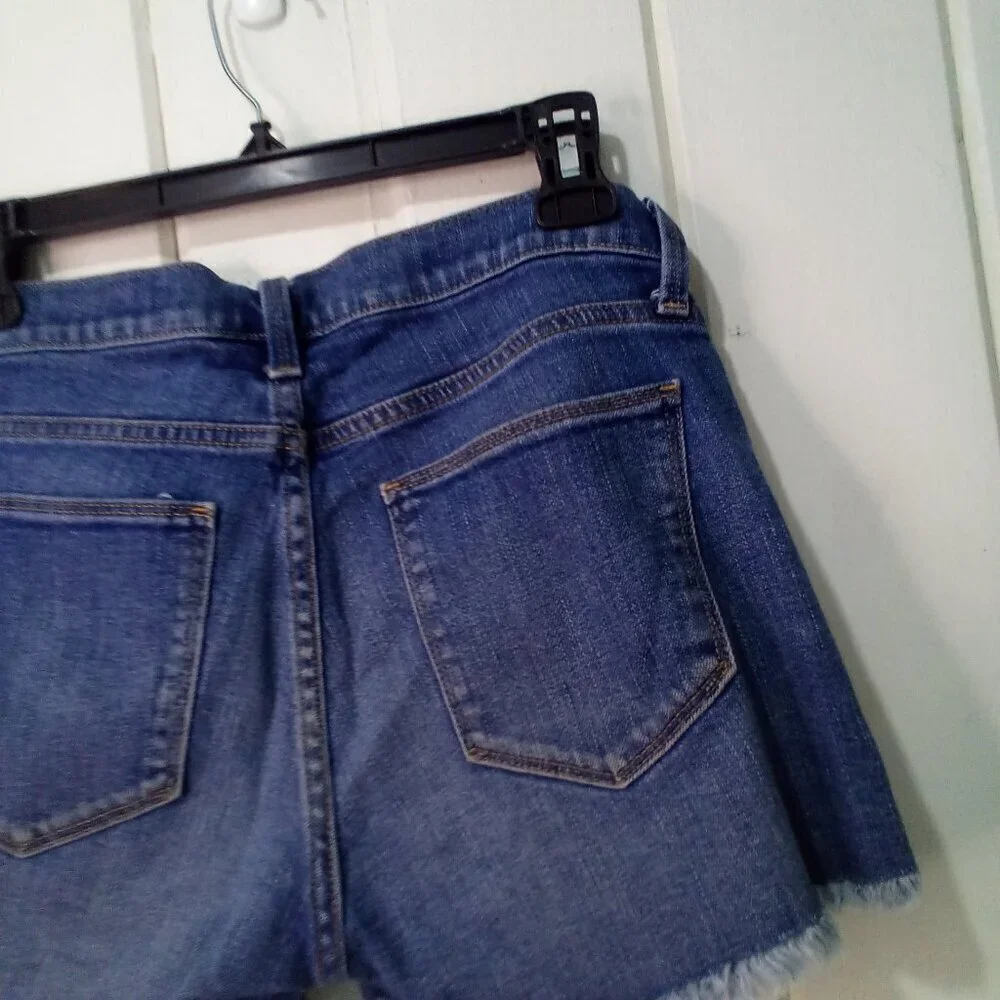 Gap Authentic Summer Short Women 27 Raw Hem Denim Blue